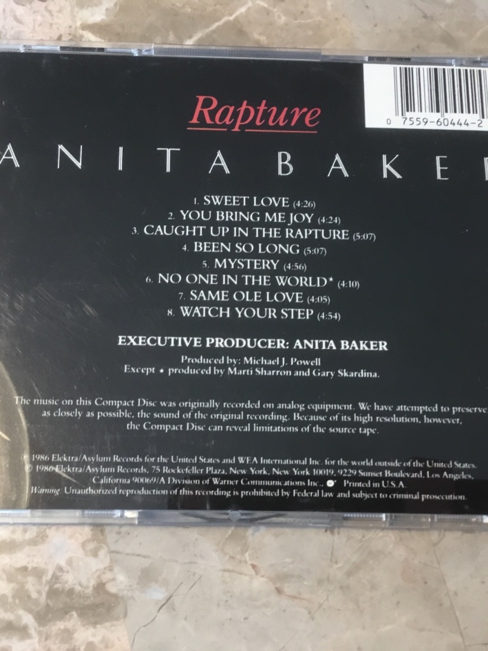 Anita Baker Rapture (CD) - Picture 2 of 4